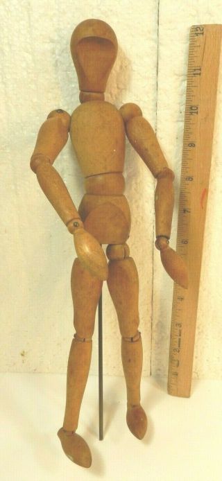 Vtg Wood Jointed Articulated Artist Model Mannequin 12 " Japan - No Base