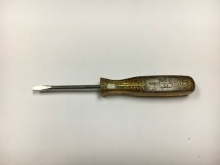 Vintage Snap - On Tools 50th Anniversary Gold Metal Flake Screwdriver 1920 - 1970.