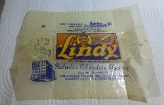 Antique Lindy Candy Bar Wrapper Schuler Chocolate Factory Winona,  Minnesota