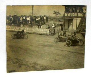 Vintage 1920`s Motorcycles W/side Cars Racing On Dirt Track Photo,  Hagerstown Md.