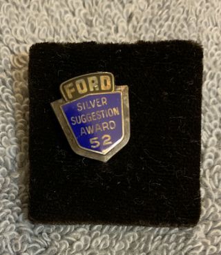 Ford Motor Co 1952 Employee Siver Suggestion Award Pin Sterling Silver Enameled