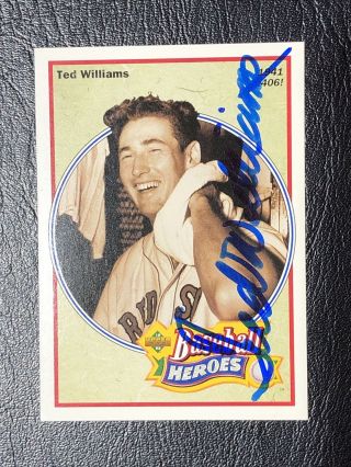 1991 Upper Deck Ted Williams Bb Hero Certified Auto 626298 -