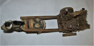 Antique German WoMiniature Stick Leg Horse And Cart 2