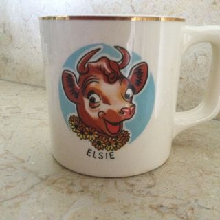Vintage Elsie The Cow Coffee Mug.  1940 