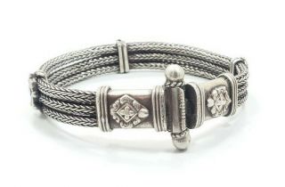 Vintage Victorian? Antique Sterling Silver 800 - 925 Ladies Detailed Bracelet