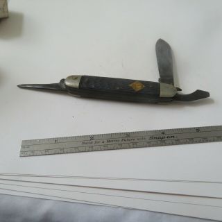 Knife Vintage Camillus B.  S. ,  A.  Knife Cub Scouts 3 Blade Black