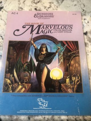 Vintage Ac4 The Book Of Marvelous Magic D&d Game Supplement By Gary Gygax