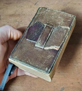 1842 Antique Holy Bible Early Portland Maine Edition Leather Pre - Civil War