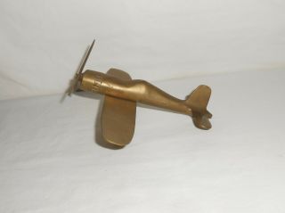 Vintage Made In India Solid Brass Propeller Airplane Propeller Turns Wheels Roll