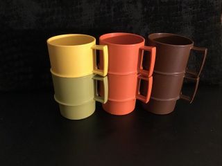 Vintage Tupperware Coffee Cups/mugs 1312 Set Of 6