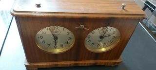 Vintage Wooden Chess Clock Of The Ussr 1950 - 60s Antiques