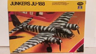 Vintage Testors 1/72 Scale Junkers Ju - 188 Plastic Model Kit