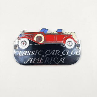 Vtg Classic Car Club Of America Member Enamel Grill Badge Plaque Metal Enamel