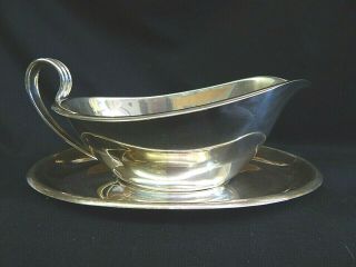 Reed & Barton Sterling Silver Gravy Boat And Tray