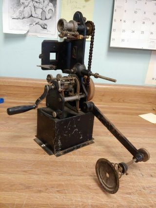 Antique 35 Mm Hand Crank Motion Picture Movie Film Projector German Bing