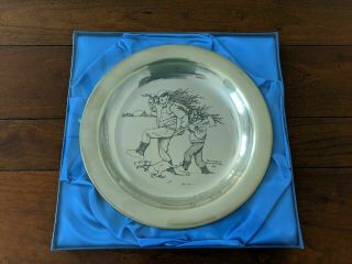 1970 First Annual Franklin Norman Rockwell Christmas Plate Sterling Silver