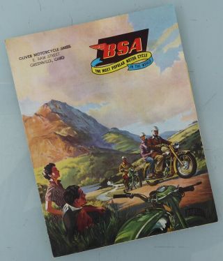 1956 Bsa Motorcycle Brochure Book Poster A10 A7 M33 M20 B31 B33 Road Rocket,