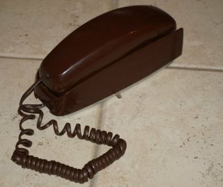 Western Electric Bell System Rotary Trimline WALL TELEPhone Brown Vintage 2