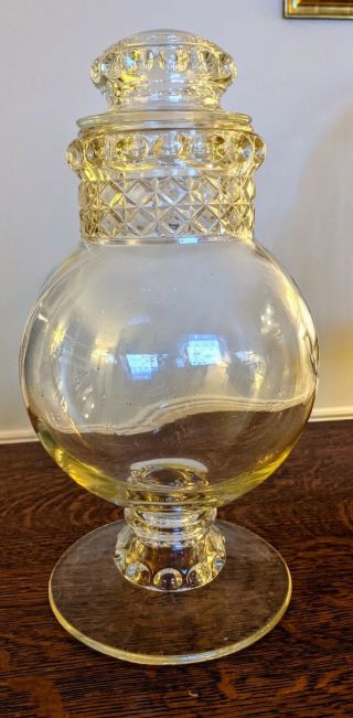 Large Antique Dakota Apothecary Candy Jar 14.  5 Inches -