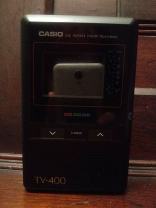 Vintage Casio TV 400 LCD Pocket color television hand held TV it 3