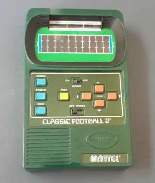 Vintage 2002 Mattel Classic Football 2 Hand Held Video Game