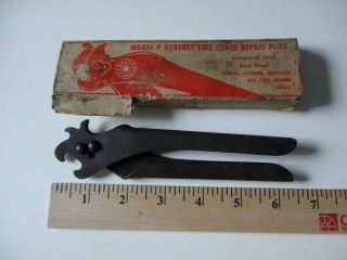 Vintage Hershey Tire Chain Link Repair Pliers,  With Cardboard Sleeve,  6.  5 Inches