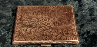 Fine Vintage 800 Silver Cigarette Case Box,  Beautifully Hand Engraved.