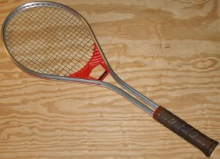 Head Professional Head Pro 4 1/2 L Aluminum Metal Red Head Vintage Tennis Racket