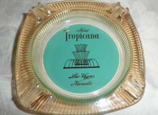 Vintage Tropicana Hotel Casino Ashtray Turquoise & Carnival Glass - Las Vegas