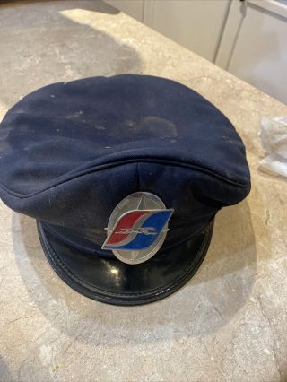 Vintage Greyhound Bus Driver Cap Hat With Badge Rough Shape