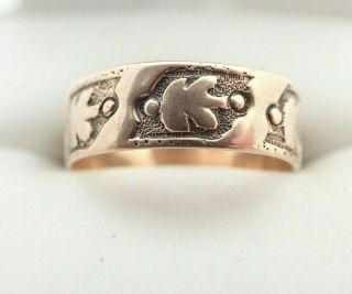 Antique Victorian Solid Rose Gold Eternity Cigar Wedding 6mm Band Ring 4 Repair