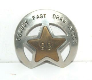 Vintage Cowboy Fast Draw Assoc.  - Cfda - Membership Badge Signed