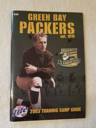 Vintage 2003 Green Bay Packers Training Camp Guide Hutson Cover