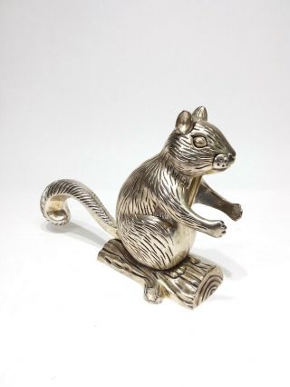 Vintage Metal Squirrel Nut Cracker Godinger Silver Art Co.  6 " Tall