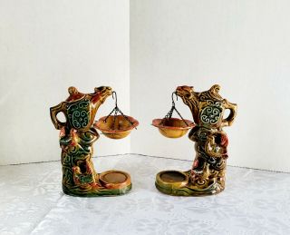 Vintage Asian Style Glazed Ceramic Wax Warmer/essential Oil/incense Burner