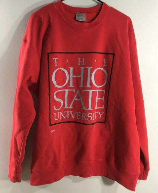 The Ohio State University Vintage Red Sweatshirt Xl Made In The Usa Pullover 90s
