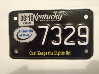 Kentucky License Plate Motorcycle Friends Of Coal Icg Ky 7329 Cycle
