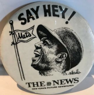 Willie Mays Pin Mets The News York 