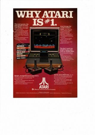 Vintage Atari 2600 Video Game Console Controllers Ad Print B734