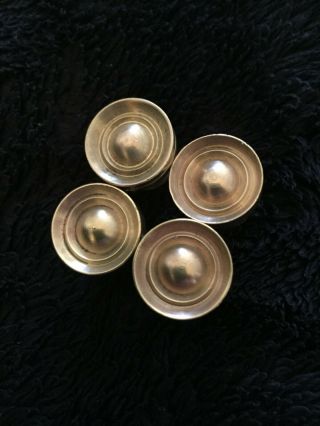 4 Vintage Ethan Allen Custom Brass Dresser Drawer Knobs - Pulls