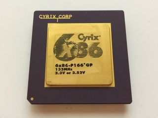 Cyrix 6x86 - P166,  Gp 133mhz 3.  3 Or 3.  52v 6x86 Vintage Cpu,  Gold,