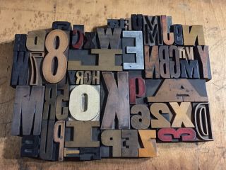 Reserved For Beyondscrapping 50 Antique Vtg Wood Letterpress Print Type Blocks