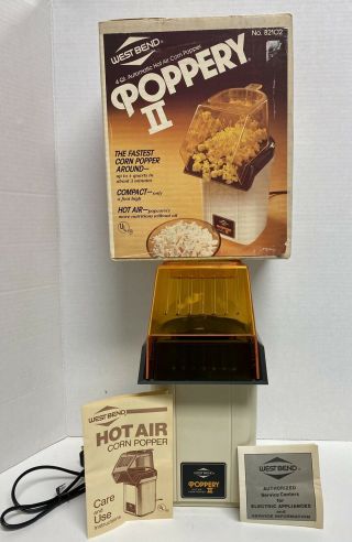 West Bend Poppery II Vintage Hot Air Popcorn Popper With Box. 2