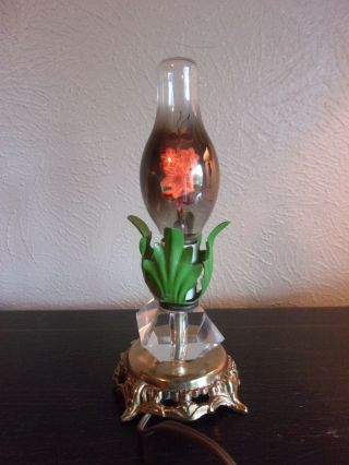 Vintage Accurate Accent Lamp W/ Retro Floral Filament Light Bulb,  A 4326,  9 1/2 "