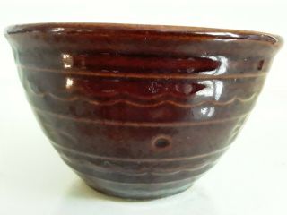 Vtg Marcrest Brown Daisy Dot Stoneware Small 2 Cup Serving Sauce Bowl 5 " Across