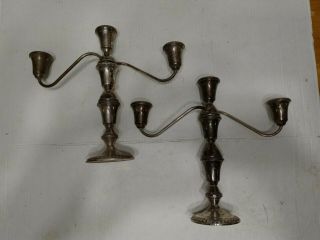 Duchin Creations Sterling Silver Weighted 3pc Set Candle Holders Candleabra
