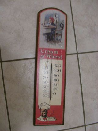 Vintage Nabisco Brand Cream Of Wheat Wooden Indoor Thermometer