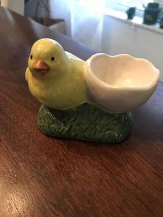 Vintage Yellow Chick Egg Cup Ceramic