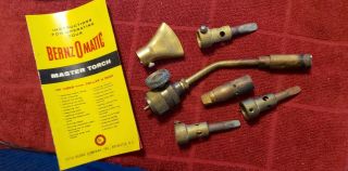 Vintage Bernzomatic Propane Brass Burner,  Tips,  Attachments,  Parts & Accessories