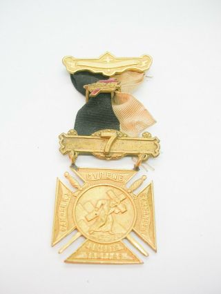 Vintage Knights Templar Award Badge Pin With Medal
